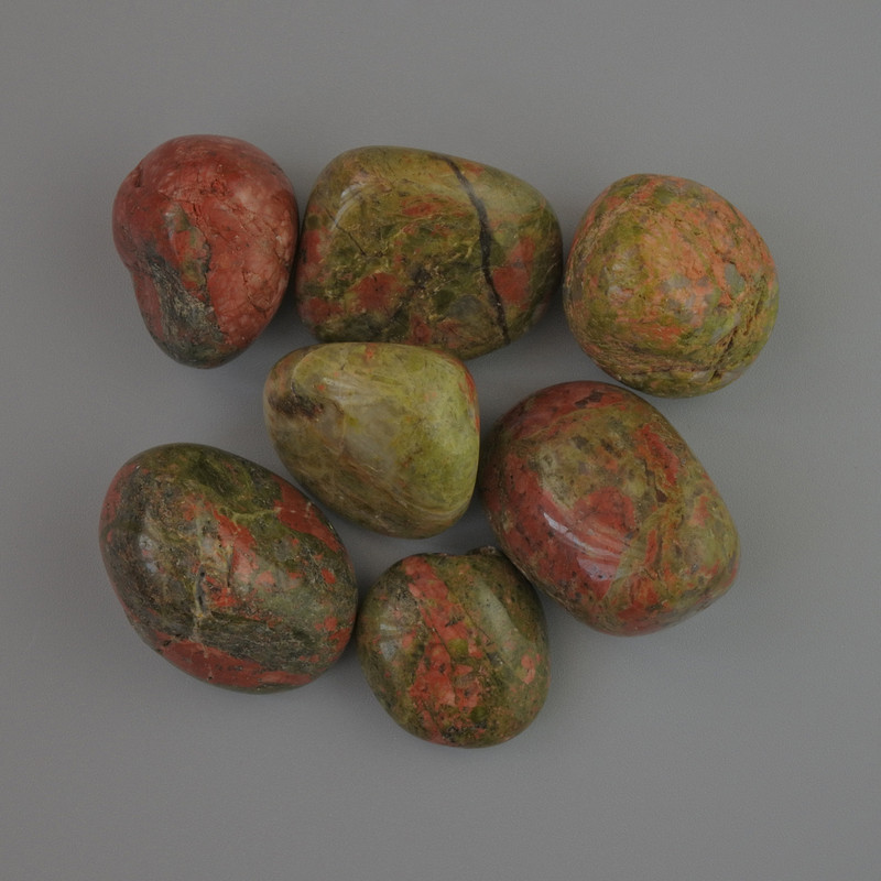 Souvenir Natural Stone Heliotrope Jasper Tumbled, diameter 22x19mm (+/-) 100g pack