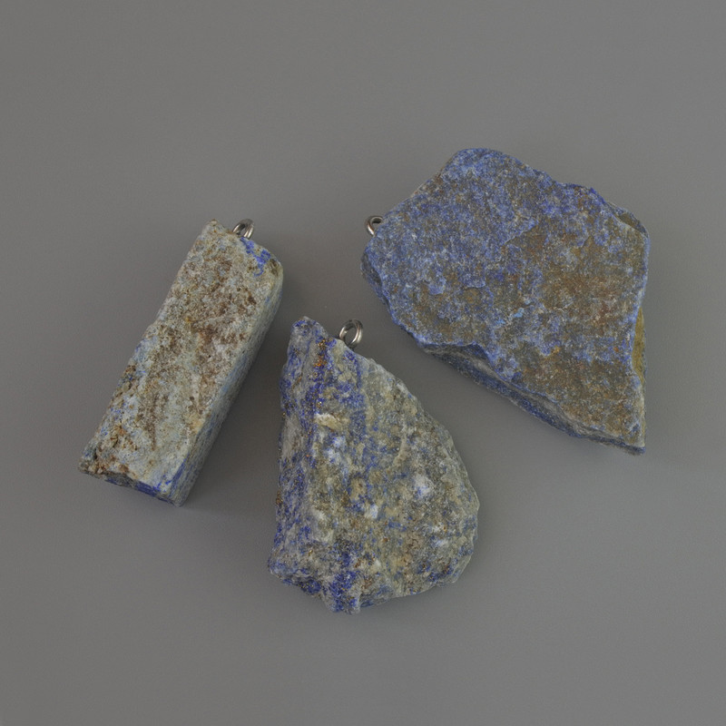 Lapis Lazuli Pendant, Natural Raw Stone, from diameter 37x14 to 43x27mm+/- assorted