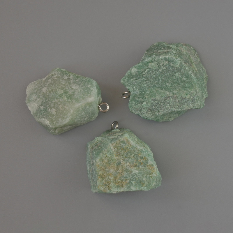 Amazonite Pendant Natural Raw Stone from, diameter 26x20 to 35x29mm+- assorted