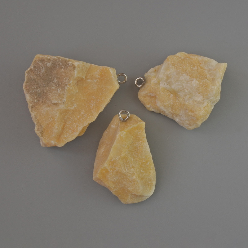 Selenite Pendant Natural Raw Stone from, diameter 34x20 to 35x29mm+- assorted