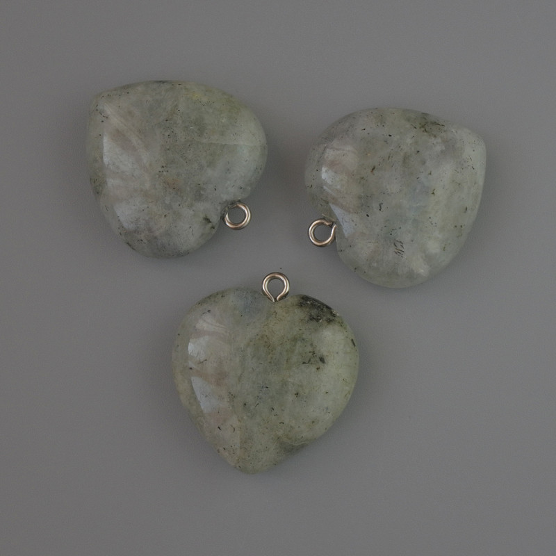 Labradorite Heart Pendant, diameter 27x25mm+