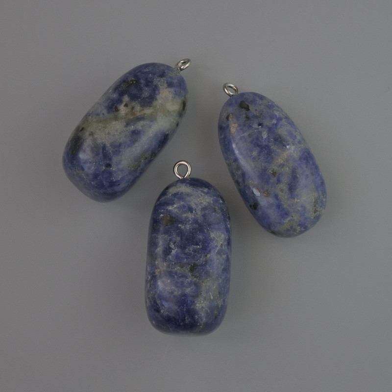 Sodalite Pendant Natural Stone, diameter 35x17mm+