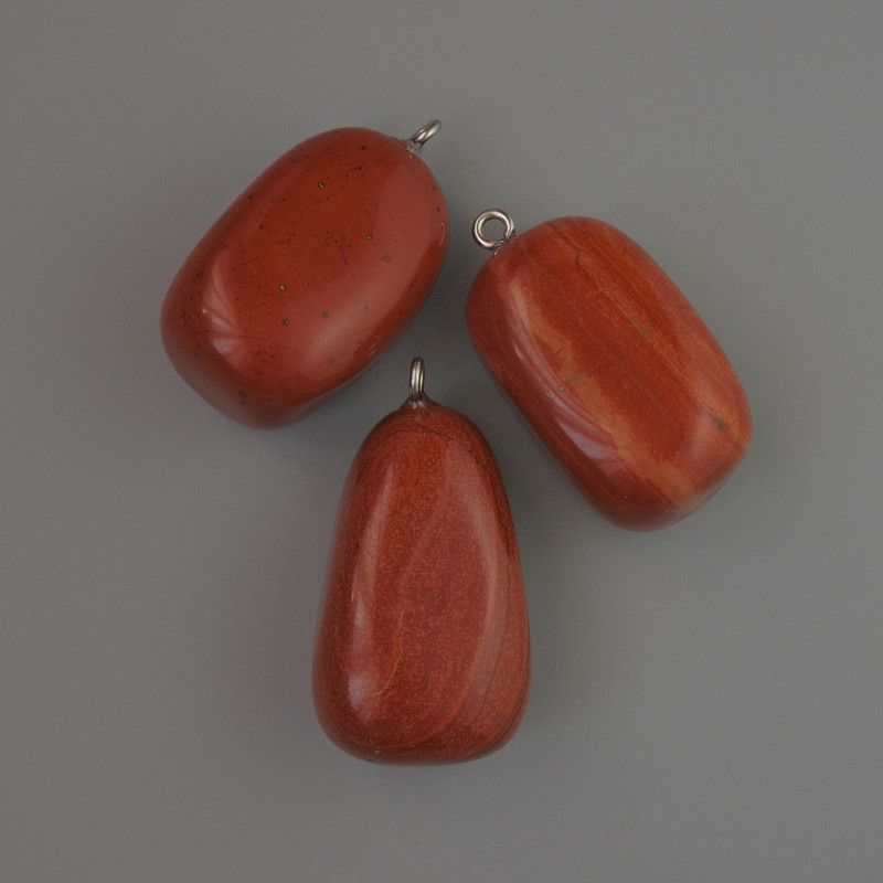 Natural Red Jasper Stone Pendant, diameter 35x17mm+