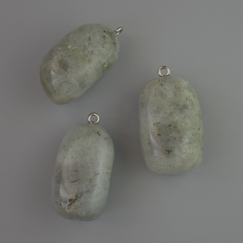Natural Labradorite Stone Pendant, diameter 35x17mm+