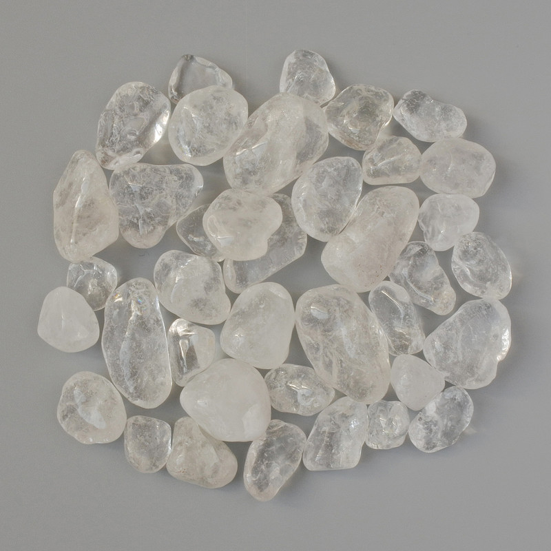 Souvenir Natural Rock Crystal Tumbled Stone, diameter 20x13mm (+-), 100g pack