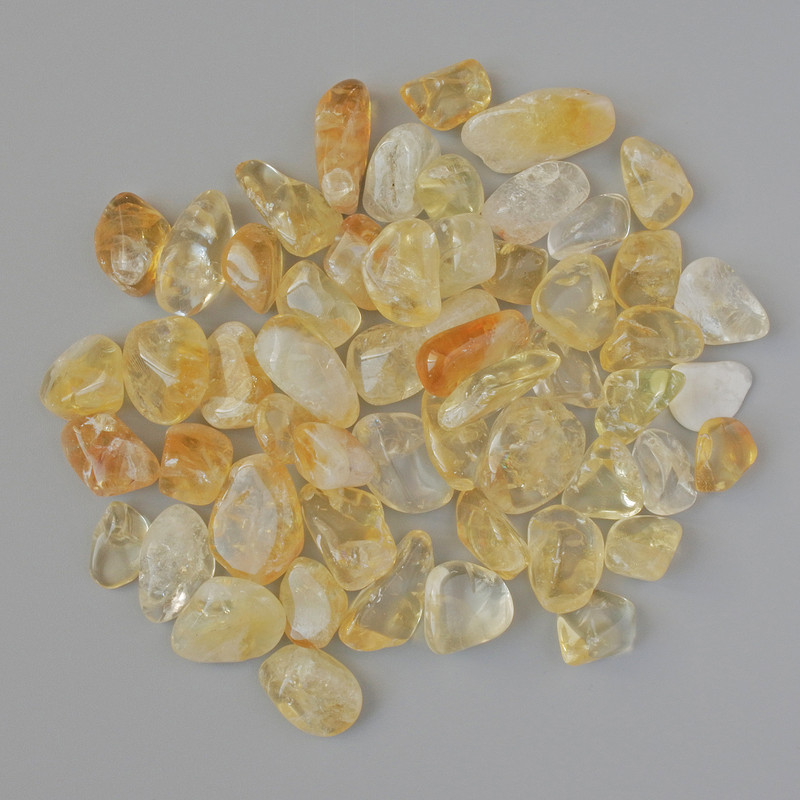 Souvenir Natural Citrine Tumbled Stone, diameter 18x11mm (+-), 100g pack