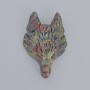 Pendant "Wolf" Dragon Blood Jasper Natural Stone, Diameter 39x25mm, Hole d 2.2mm