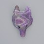 Pendant "Wolf" Natural Amethyst Stone, Diameter 39x25mm, Hole d 2.2mm