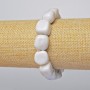 Bracelet Cacholong Natural Stone Tumbled, diameter 12x14mm +/-, length 18cm +/- (stretch)