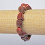 Bracelet Red Jasper Natural Stone Tumbled, diameter 12x14mm +/-, length 18cm +/- (stretch)