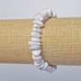 Bracelet Cacholong Natural Stone Tumbled, diameter 12x5mm +/-, length 18cm +/- (stretch)