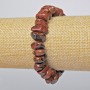 Bracelet Obsidian Natural Stone Tumbled, diameter 15x7mm +/-, length 18cm +/- (stretch)