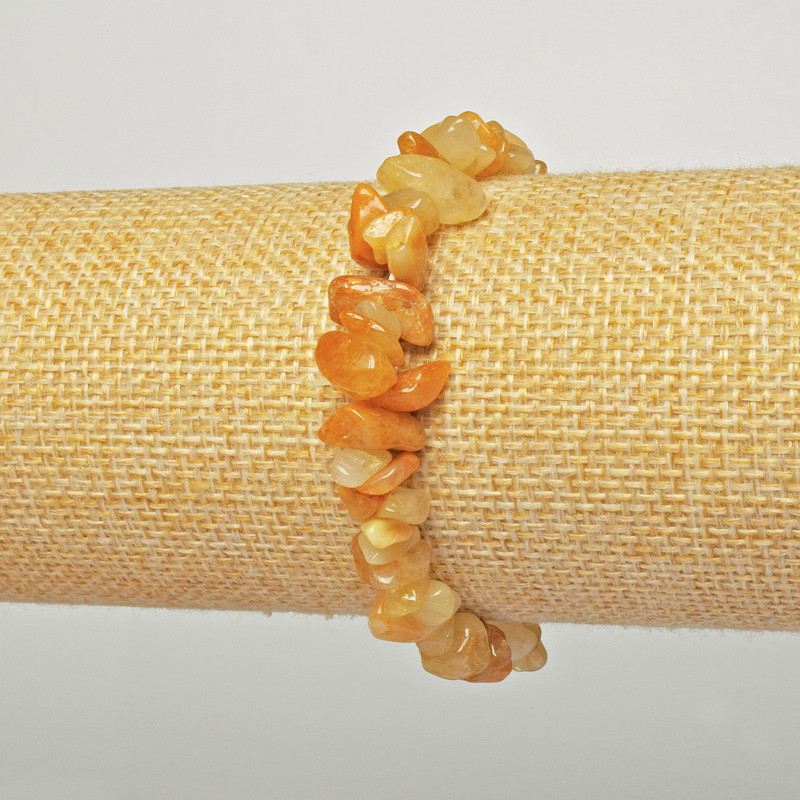 Yellow Agate Bracelet, natural stone chips, diameter 7x4mm +/-, length 18cm +/- (stretch)