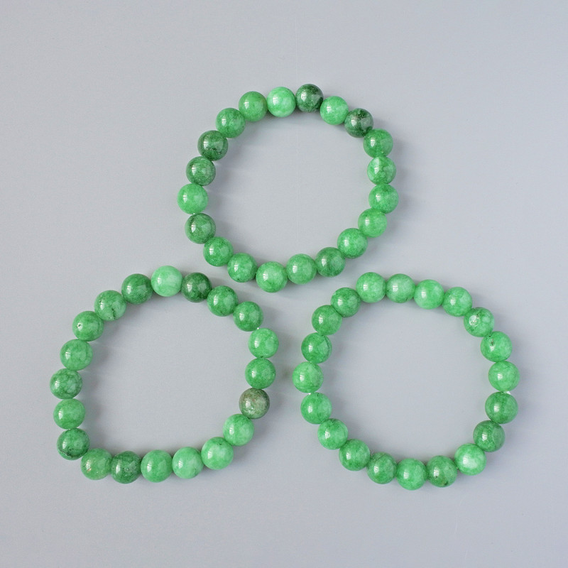 Chrysoprase Bracelet (pressed), smooth bead, diameter 10mm +/-, length 18cm +/- (stretch)