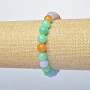 Assorted Stones Bracelet (Pressed), Smooth Round Beads, 8mm +/- Diameter, 18cm +/- Length (Stretch)