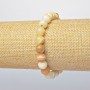 Yellow Agate Bracelet (Pressed), Smooth Round Beads, 8.5mm +/- Diameter, 18cm +/- Length (Stretch)