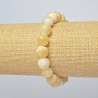 Yellow Agate Bracelet (Pressed), Smooth Round Beads, 10mm +/- Diameter, 18cm +/- Length (Stretch)