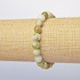 Jadeite Bracelet, yellow (pressed) smooth beads, 9mm diameter + -, length 18cm + - (stretch)