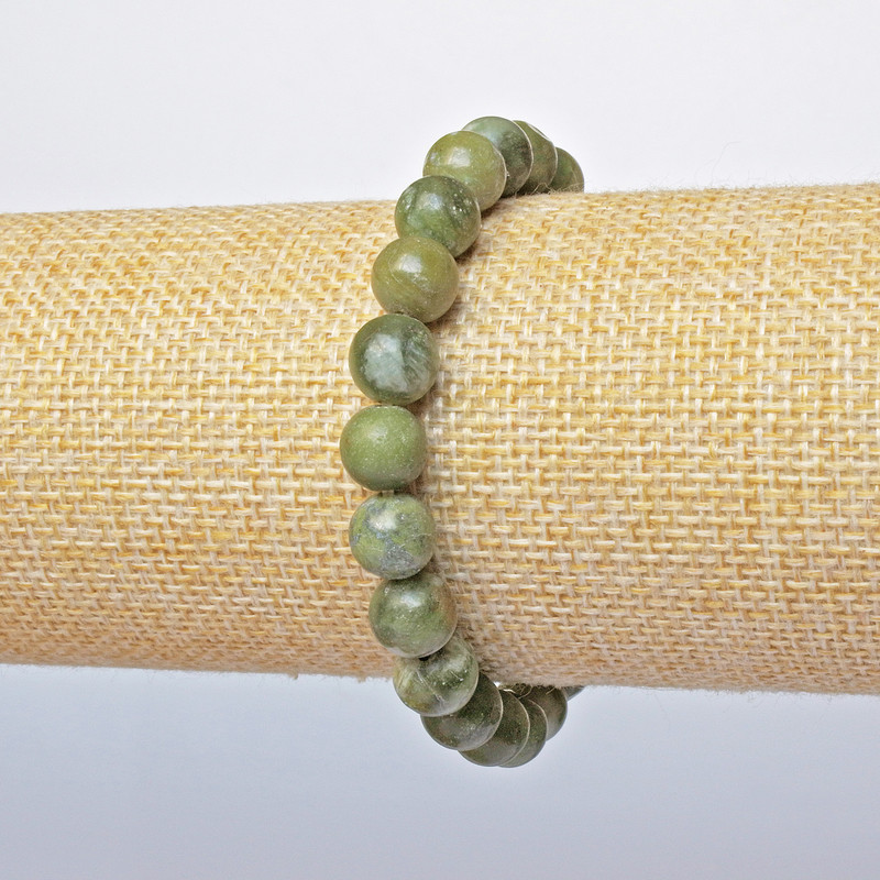 Jadeite Bracelet (press.) Smooth beads, diameter 8.5mm + -, length 18cm + - (stretch)