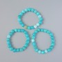 Bracelet Aquamarine (natural) smooth beads, diameter 10.5mm ±, length 18cm ± (stretch)