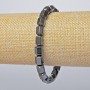 Hematite Bracelet Faceted Cylinder, diameter 6x8mm+/-, length 18cm+/- (stretch)
