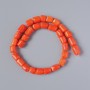 Coral Beads Orange Natural Tumbled, diameter 12x9mm +/-, length 40cm +/- on fishing line
