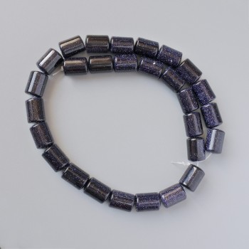 Aventurine Beads Cairo Night (synthetic) cylinder, diameter 10x13.5mm +/-, length 37cm +/- on fishing line