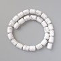 Cacholong Beads natural stone cylinder, diameter 10x14mm +/-, length 38cm +/- on fishing line