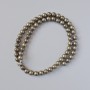 Pyrite Beads, natural stone, smooth round bead, diameter 6.5mm +/-, length 39cm +/-, on a strand
