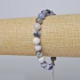 Sodalite Bracelet (pressed) smooth bead, diameter 8mm +/-, length 19-24cm +/- (silver-toned clasp)