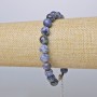 Sodalite Bracelet smooth bead, diameter 8.5mm +/-, length 19-24cm +/- (silver-toned clasp)