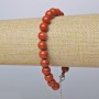 Red Jasper Bracelet (pressed) smooth bead, diameter 8.5mm +/-, length 19-24cm +/- (silver-toned clasp)