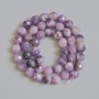 Lepidolite Beads, natural stone, faceted round, diameter 8mm +/-, length 37cm +/- on thread