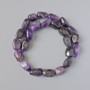Amethyst Beads, natural stone, tumbled, diameter 11x15mm +/-, length 40cm +/- on thread