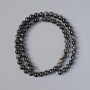 Hawk's Eye Beads, natural stone, smooth round, diameter 6.5mm +/-, length 39cm +/- on fishing line