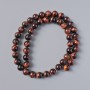 Bull's Eye Beads, natural stone, smooth round, diameter 8mm +/-, length 38cm +/- on fishing line