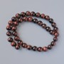 Bull's Eye Beads, natural stone, smooth round, diameter 10mm +/-, length 38cm +/- on fishing line