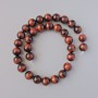 Bull's Eye Natural Stone Beads Smooth Round, Diameter 12mm +/-, Length 38cm +/- on Fishing Line