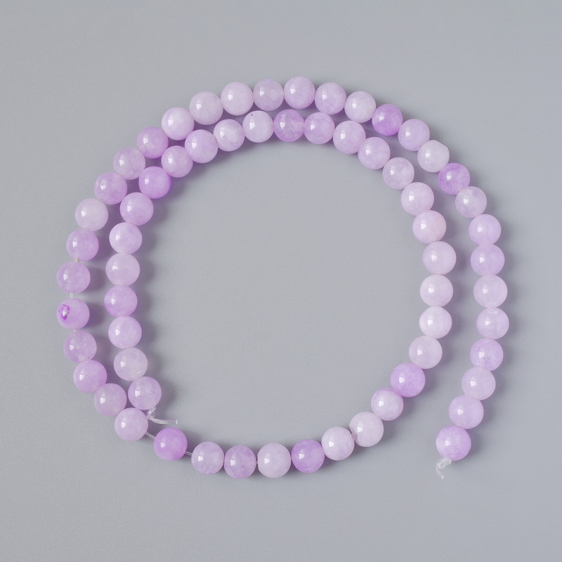 Kunzite (Imitation) Beads Smooth Round Bead, Diameter 6mm +/-, Length 37cm +/- on Fishing Line