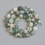 Moss Agate Beads, Natural Stone, Faceted, 10x9mm +/- Diameter, 37cm +/- Length on Thread