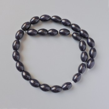 Aventurine "Cairo Night" Beads (Synthetic), Oval, 10x14mm +/- Diameter, 40cm +/- Length on Fishing Line