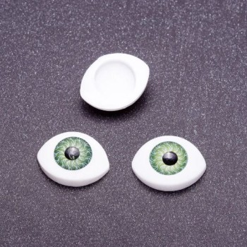 "Living Eyes" Findings pair green pupil colour, diameter 8mm 16x12mm pack of 20 pairs