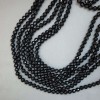 Czech Crystal Beads on Thread, Black Matte Faceted Round Bead, Diameter 8mm +/-, Length 50-51cm +