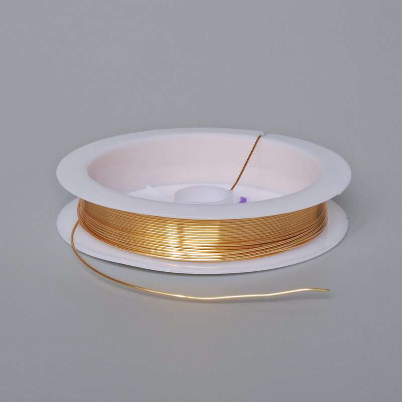 Jewellery Wire Golden Colour, Diameter 0.6mm Spool, Length 4.5m