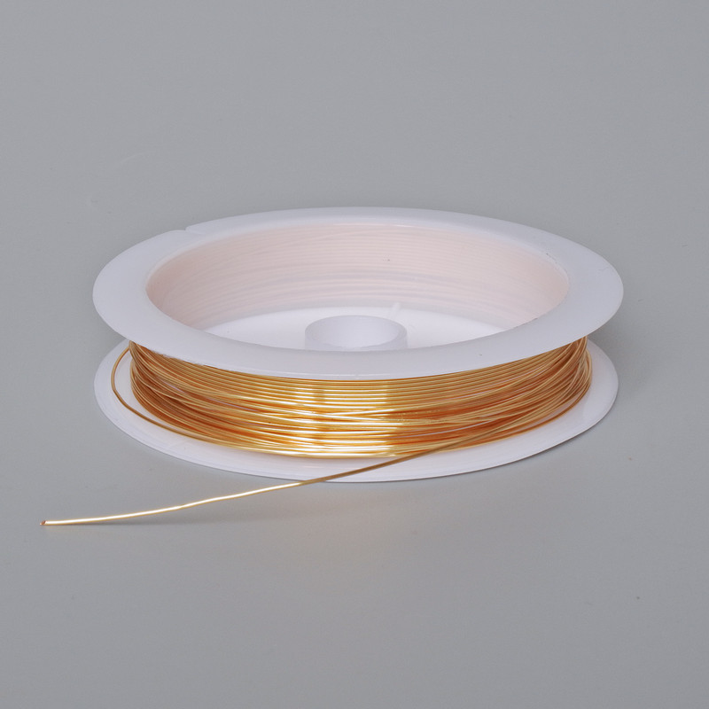 Jewellery Wire Golden Colour, Diameter 0.5mm Spool, Length 18m