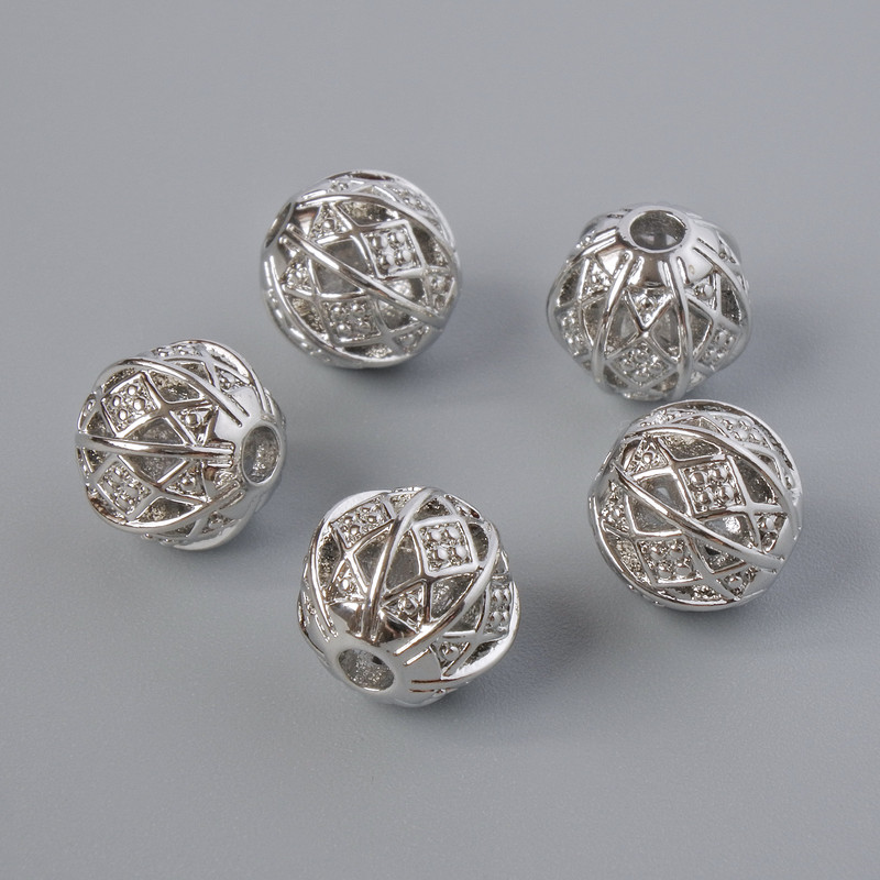 Finding Spacer Bead, Diameter 8mm+/-, Hole Diameter 2mm, Silver Metal Colour, 1pc