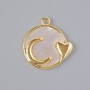 "Moon" Pendant Mother-of-Pearl, Gold Metal Colour, Diameter 18x17mm