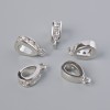 Punkulonnyk with white rhinestones, silver-colour metal, diameter 11x3mm ± 1pc