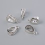 Punkulonnyk with white rhinestones, silver-colour metal, diameter 11x3mm ± 1pc