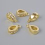 Pendant base with white rhinestones, gold-toned metal, diameter 11×3mm ± 1pc